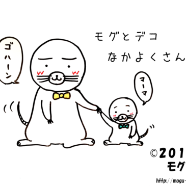 モグとデコ仲良く